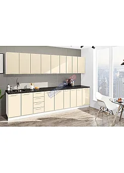 Готова кухня Комфорт Хай-тек 3,3 м Крем