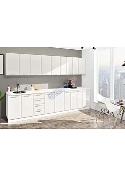 Готова кухня Комфорт Фарбований високий глянець 3300мм Білий