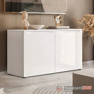 Низький комод Комфорт Флекс 1200 мм фарбований МДФ Білий для взуття-0