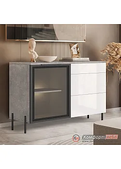 Комод на заказ Комфорт Флекс 1,2 метра из ДСП Белый в гостиную.