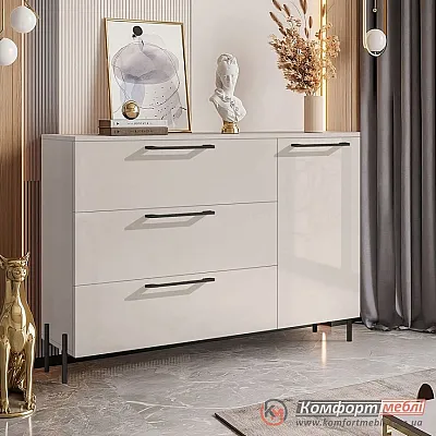 Комод-тумба Комфорт Flex 1200 мм з ДСП фасадами Кашемір в гардеробну-0