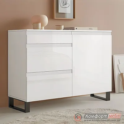 Комод мінімалізм Комфорт Flex 1 м з МДФ Білий в прихожу-0