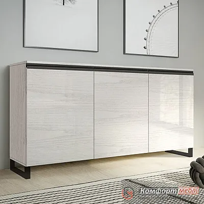 Комод-органайзер Комфорт Флекс 1.5 м ДСП фасад Дуб білений для взуття-0