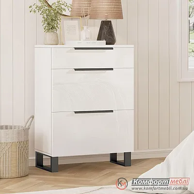 Тумба з шухлядами Комфорт Flex 50 см МДФ фасад Біла в прихожу-0