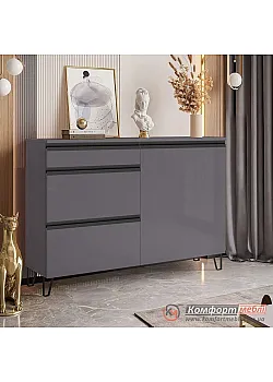 Комод минимализм Комфорт Flex 1,2м из ДСП Графитовый в прихожую