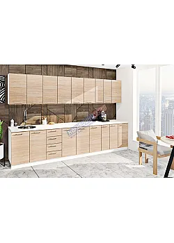 Готова кухня Комфорт Еко 3,4 метра пряма Дуб натуральний