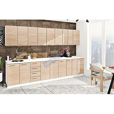 Готова кухня Комфорт Еко 3,4 метра пряма Дуб натуральний-0
