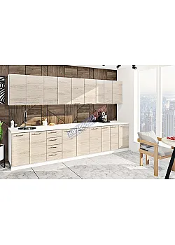 Готова кухня Комфорт Еко 3.4 м пряма дуб білений