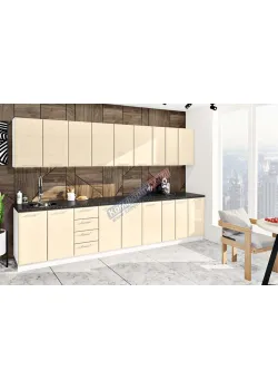 Готова кухня Комфорт Хай-тек 3,4 м Крем