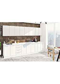 Готова кухня Комфорт Фарбований високий глянець 3.4 м Білий