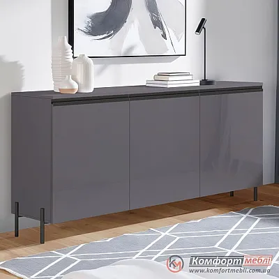 Тумба з 3 дверима Flex 1,5 м ДСП фасад Графіт для взуття-0