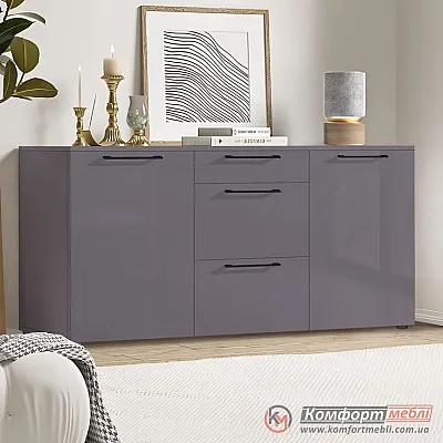 Недорогий комод Комфорт Флекс 1 5 метра з ДСП фасадами Графіт в спальню-0
