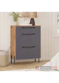 Тумба с ящиками Комфорт Flex 0,5 метра ДСП фасад Графит для белья