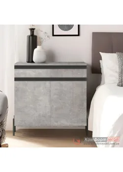 Серый комод Комфорт Флекс 0 8 м с ДСП фасадами Бетон в спальню
