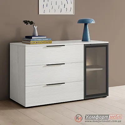 Тумба без ніжок Комфорт Flex 1200 мм з ДСП Дуб білений в вітальню-0