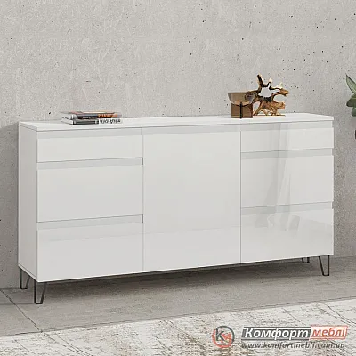 Комод альфа ручка Flex 1,5 м МДФ фасад Білий для білизни-0