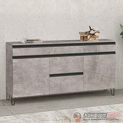 Великий комод Комфорт Flex 1,5м ДСП фасад Бетон світлий для взуття-0