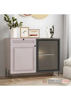 Комод пенал Комфорт Флекс 1 м из МДФ Бархат бежевый в зал