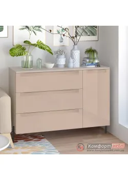 Комод бета-ручка Комфорт Flex 1200 мм МДФ фасад Капучино в спальню