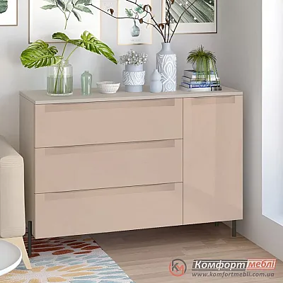 Комод бета ручка Комфорт Flex 1200 мм МДФ фасад Капучино в спальню-0