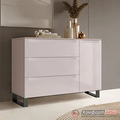 Довга тумба Комфорт Flex 1200 мм з МДФ Оксамит бежевий в спальню-0