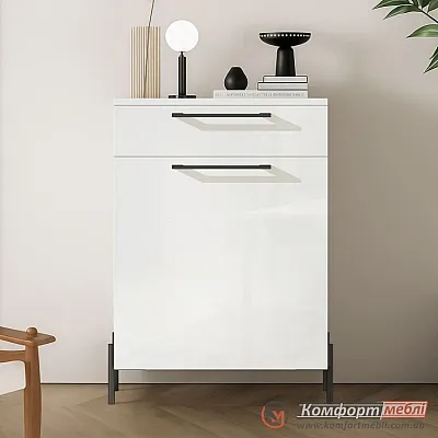 Комод-органайзер Комфорт Флекс 0,6 м з ДСП фасадами Білий в прихожу-0