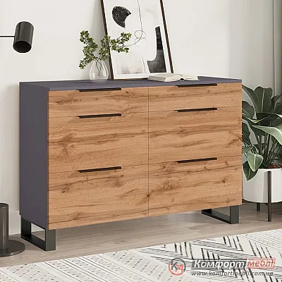Комод на ніжках Комфорт Флекс 1 м ДСП фасад Дуб аппалачі в гардеробну-0