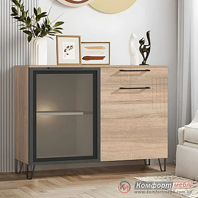 Комод бар Комфорт Flex 1200 мм з ДСП Дуб сонома для посуду-0