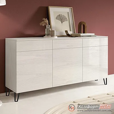 Комод-тумба Комфорт Флекс 1,5 метра ДСП фасад Дуб білений в спальню-0