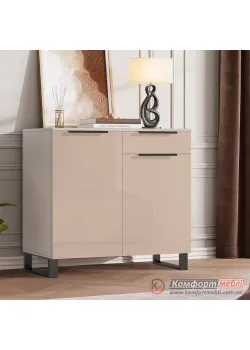 Тумба комбинированная Комфорт Флекс 0.8м с МДФ фасадами Капучино для обуви