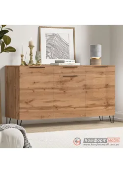 Комод лофт Комфорт Flex 1,5 м с ДСП фасадами Дуб крафт золотой в спальню