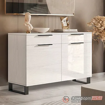 Комод-органайзер Комфорт Флекс 100 см з ДСП фасадами Дуб білений в прихожу-0