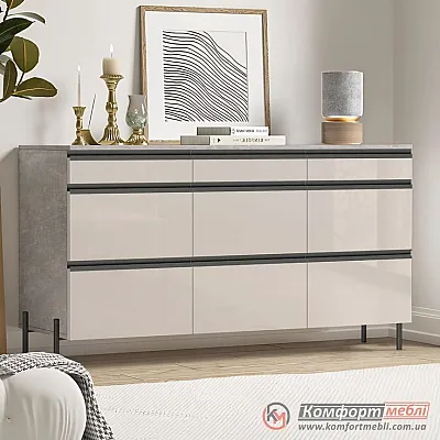 Бежевий комод Комфорт Flex 1 5 метра ДСП фасад Кашемір в спальню-0