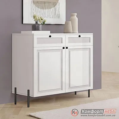 Комод-тумба Комфорт Флекс 0,8 метра з фарбованого МДФ Біла для взуття-0