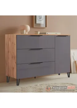 Комод-органайзер Комфорт Флекс 1.2м с ДСП фасадами Графит в спальню
