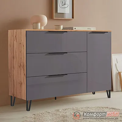 Комод-органайзер Комфорт Флекс 1.2 м з ДСП фасадами Графіт в спальню-0