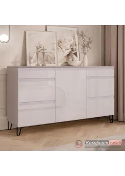 Комод с 6 ящиками Комфорт Флекс 1.5 м МДФ фасад Бархат бежевый в коридор