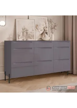 Комод на ножках Комфорт Флекс 1.5 м из крашеного МДФ Графит в коридор