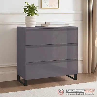 Комод альфа ручка Комфорт Флекс 0,8 метра МДФ фасад Графіт в спальню-0