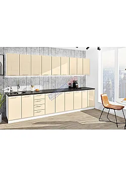 Готова кухня Комфорт Хай-тек 3,5 м Крем