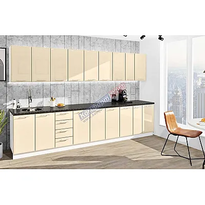 Готова кухня Комфорт Хай-тек 3,5 м Крем-0