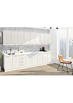 Готова кухня Комфорт Фарбований високий глянець 3,5 м Білого кольору