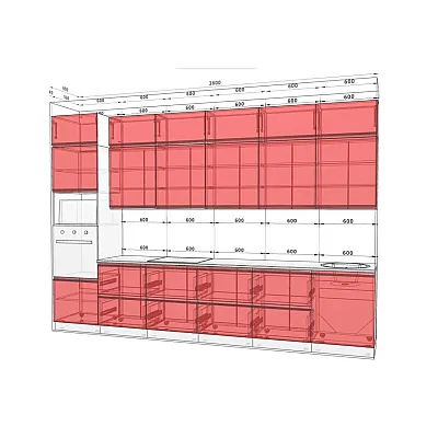 Готова кухня Комфорт Тренд 360см Білого кольору-1
