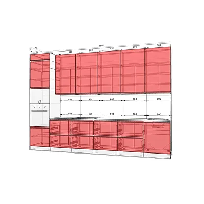 Готова кухня Комфорт Тренд 3600мм Білого кольору-1