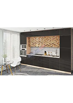 Готова кухня Комфорт Хай-тек з кольоровим друком 3,6м Асфальт