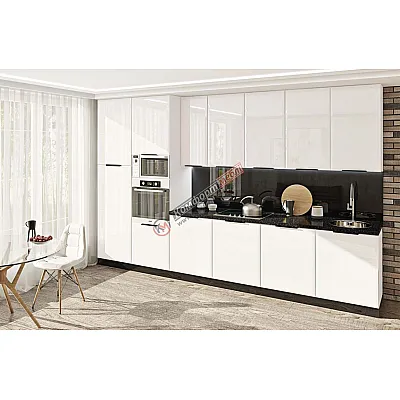 Готова кухня Комфорт Хай-тек 3,6м Білого кольору-0