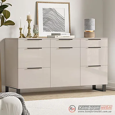 Великий комод Комфорт Флекс 1,5 м ДСП фасад Кашемір для косметики-0