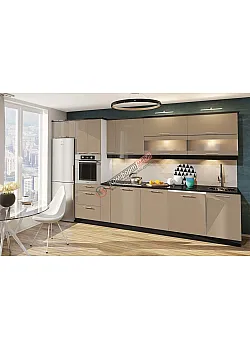 Готова кухня Комфорт Фарбований високий глянець 3,6м Капучіно