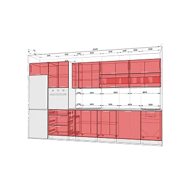 Готова кухня Комфорт Фарбований високий глянець 3,6м Капучіно-1