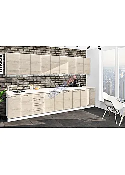 Готова кухня Комфорт Еко 3,6 м прямая Дуб білений